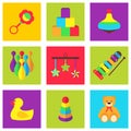 Vector illustration of color toys for kids