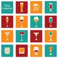 Vector illustration of color wine glasses set Royalty Free Stock Photo