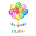 Colorful colorful balloons. Vector illustration on white background. Royalty Free Stock Photo