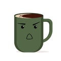 Illustration of a colored cup with emotions of anger and aggression