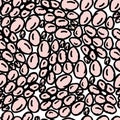 Vector illustration,colored seamless pattern, background, texture of abstract elements in the form of ovals, stones, doodling for