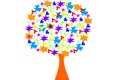 Vector illustration of colored tree