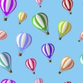 Vector illustration of colorful air ballons flying on the light