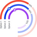 Vector illustration of a colorful diagram representing market share, statistics dashboard chart, and infographic