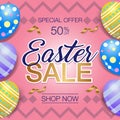 Vector Illustration for Easter day sale banner