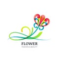 Vector illustration of colorful exotic flower.