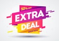 Vector Illustration Colorful Extra Deal Offer Sale Banner.