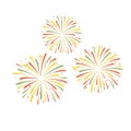 Vector illustration of colorful fireworks isolated on white background. Royalty Free Stock Photo