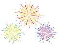 Vector illustration of colorful fireworks set Royalty Free Stock Photo