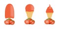 Vector illustration of colorful Fresh tomato ice cream Royalty Free Stock Photo