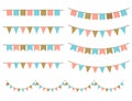 Vector Illustration of Colorful Garlands on white background. Royalty Free Stock Photo