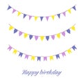 Vector Illustration of Colorful Garlands on white background Royalty Free Stock Photo