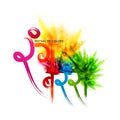 Vector illustration of Colorful Happy Hoil background for festival of colors in India
