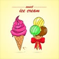 Vector illustration of colorful ice cream