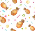 Vector Illustration Of Colorful Pattern With Pineapples On White