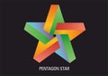 Vector illustration of colorful pentagon star.