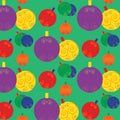 Vector illustration colorful seamless pattern with christmas decoration balls. Colorful new year background Royalty Free Stock Photo