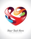 Vector illustration of a colorful stylized heart