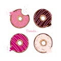 Colorful and tasty donut for t-shirts print