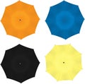 Vector illustration colorful umbrellas set isolated on white. Royalty Free Stock Photo