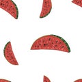 Vector Illustration colorful watermelon seamless pattern on white background Royalty Free Stock Photo