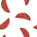 Vector Illustration colorful watermelon seamless pattern on white background Royalty Free Stock Photo