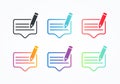 Vector Illustration colorful writing feedback icon set collection on white background. Web element