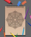 Vector illustration of coloring adults mandala