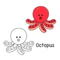 Coloring book octopus Royalty Free Stock Photo