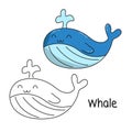 Coloring book whale