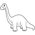 Coloring page with dinosaur diplodocus Royalty Free Stock Photo