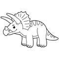 Coloring page with dinosaur triceratops Royalty Free Stock Photo