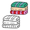 Coloring page of doodle bath towels