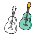 Coloring page of doodle guitar