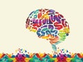 Vector illustration of colourful brain Royalty Free Stock Photo