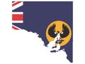 Combined Map and Flag of the Australian State of South Australia Royalty Free Stock Photo