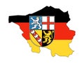 Combined Map and Flag of German State of Saarland