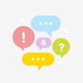 Vector illustration of a communication concept. Colorful dialog speech bubbles vector illustration Royalty Free Stock Photo