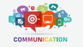 The word communication with colorful dialog speech bubbles Royalty Free Stock Photo