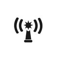 Vector illustration, communication station icon, radio signal.