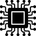 Vector Illustration of Computer Microchip Symbol for Technology and Innovation Concepts Royalty Free Stock Photo