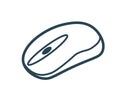 Vector illustration, computer mouse icon. Linear. Royalty Free Stock Photo