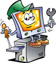 Vector illustration of an Computer Repairman Royalty Free Stock Photo