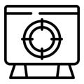 Vector illustration of computer screen with target icon