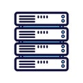 Stacked servers hosting data center hardware and information technology infrastructure Royalty Free Stock Photo