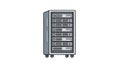 Vector Illustration of a Computer Server Rack on Wheels Royalty Free Stock Photo
