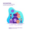 Vector illustration concept of accounting. Modern illustration conceptual for banner, flyer, promotion, marketing material, online