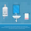 Vector Illustration Concept Bathroom Interior Royalty Free Stock Photo