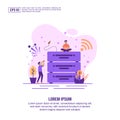 Vector illustration concept of big data. Modern illustration conceptual for banner, flyer, promotion, marketing material, online Royalty Free Stock Photo