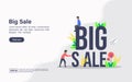 Vector illustration concept of big sale. Modern illustration conceptual for banner, flyer, promotion, marketing material, online Royalty Free Stock Photo